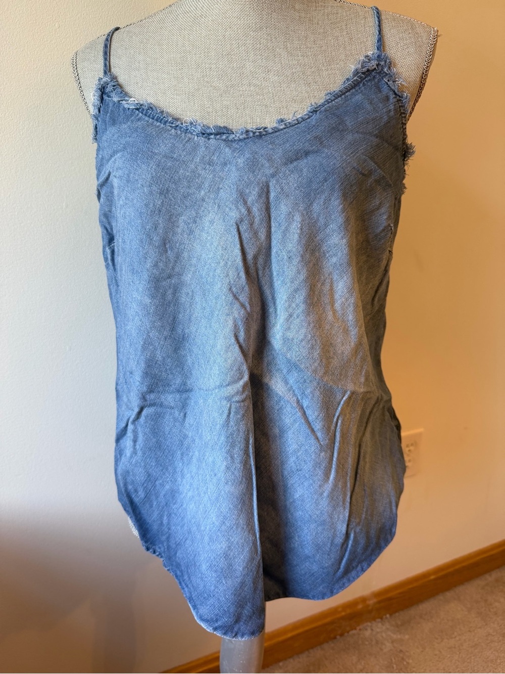 cloth & stone Denim-Effect Blue Spaghetti Strap Tank
